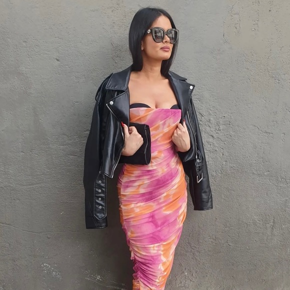 Zara PRINT DRESS WITH TULLE new with tags - Picture 11 of 17